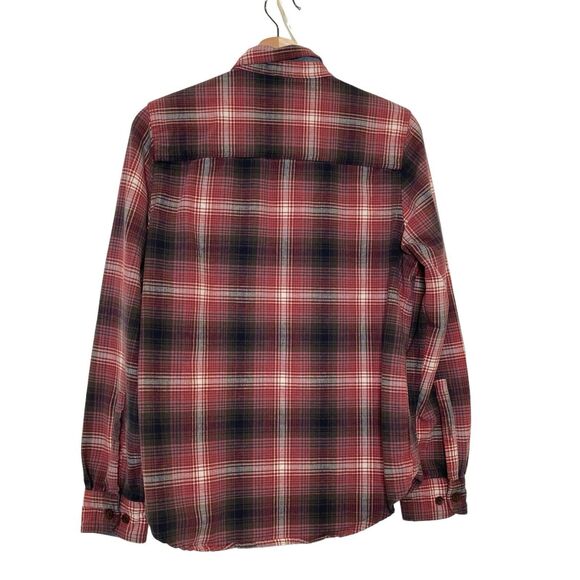 L.L. Bean Shirt Womens Small Gray Red Plaid Flannel Button Up Pocket - Picture 2 of 11